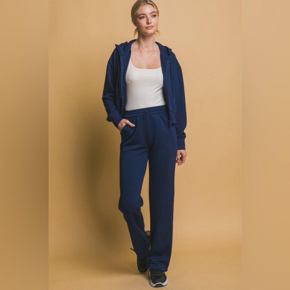 NIP Love Tree Eclipses Navy buttery soft lounge Jogger and zip front Hoodie Set